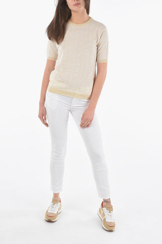 Jacquard Chevron Motif Crew-neck Sweater