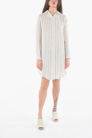 Striped Flax Shirt Dress