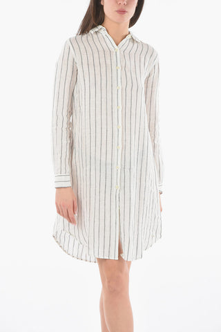 Striped Flax Shirt Dress
