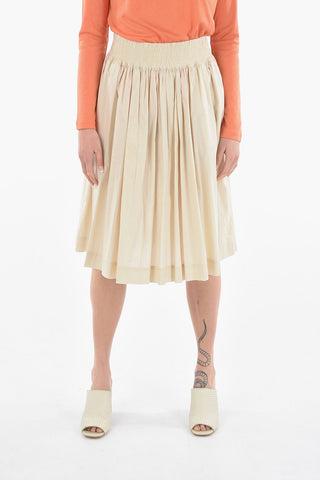 Pleated Cotton Maxi Circle Skirt