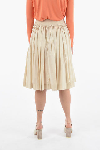 Pleated Cotton Maxi Circle Skirt