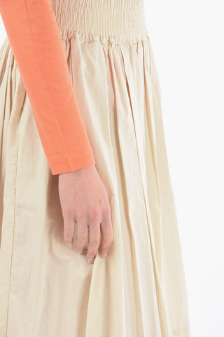 Pleated Cotton Maxi Circle Skirt