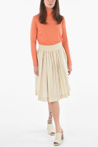 Pleated Cotton Maxi Circle Skirt