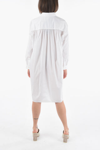 Popeline Maxi Shirtdress with Classic Collar
