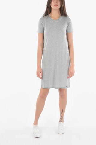 Side Split Crew-Neck Maxi Tee Dress
