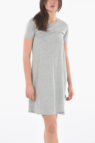 Side Split Crew-Neck Maxi Tee Dress