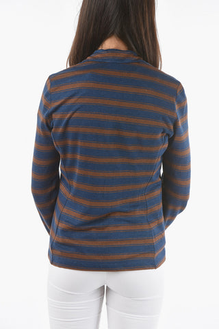 Striped Two-Tone Flax SLUB Blazer