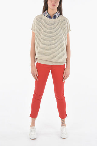 Lightweight Perforated Short Sleeve Sweater