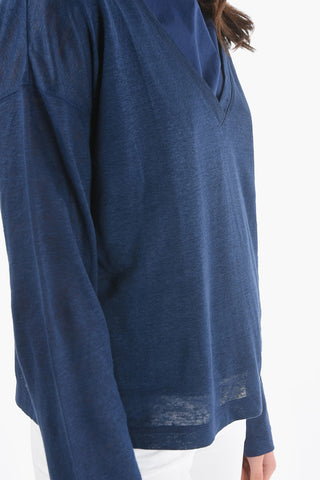 V-Neck Flax SLUB Sweater