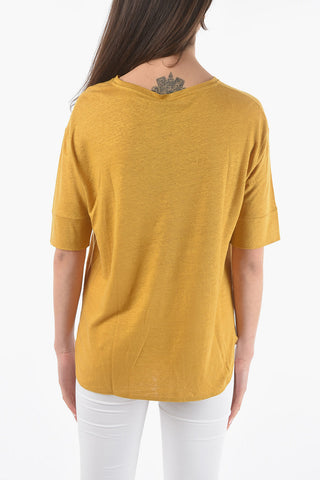 Linen Crewneck T-Shirt SLUB With Pocket