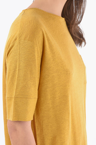 Linen Crewneck T-Shirt SLUB With Pocket