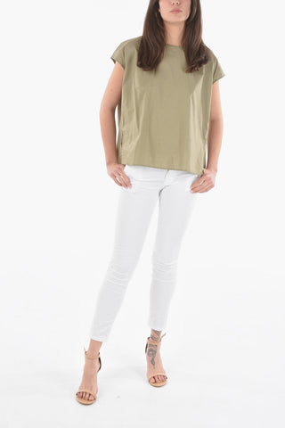 Cotton Popelin Blouse with 3 Buttons on the Back
