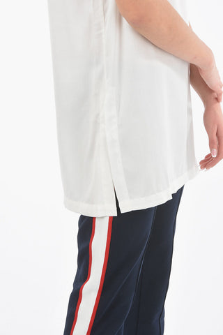 Twill FLUID Maxi Tank Top with Side-Split Hem
