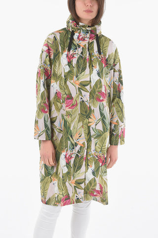 Trench CHEMUNG Oversized con Motivo Jungle e Cappuccio Removibile