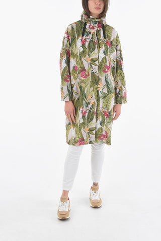 Trench CHEMUNG Oversized con Motivo Jungle e Cappuccio Removibile