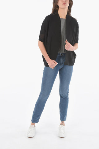 Short Sleeve Open Front Cardigan