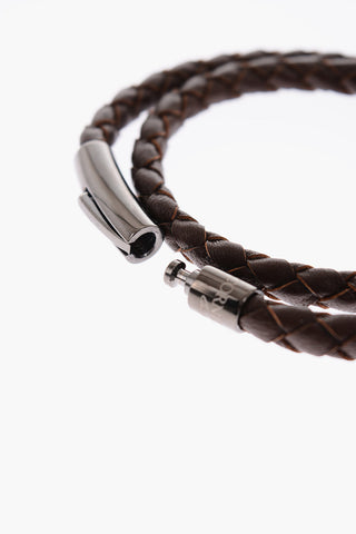 Bracciale Wrap in Pelle Intrecciata