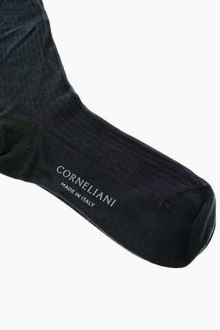 Two-Tone Ribbed Long Socks
