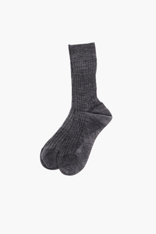 Solid Color Ribbed Socks with Printed Logo