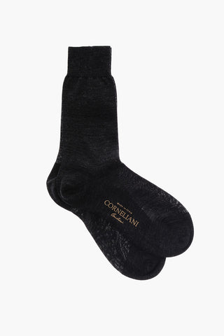 Solid Color Virgin Wool Blend Socks