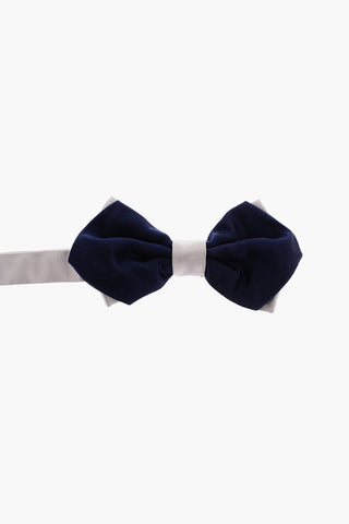 Two-Tone Silk Diamond Point Bow Tie