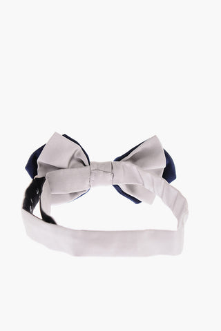 Two-Tone Silk Diamond Point Bow Tie