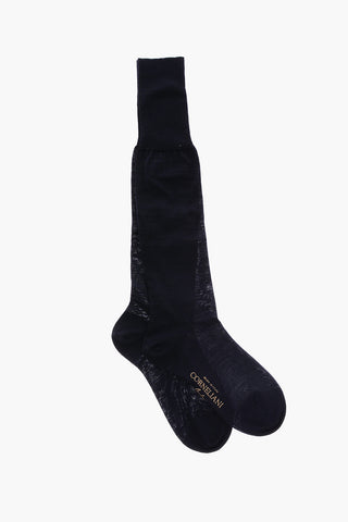 Solid Color Virgin Wool Blend Long Socks