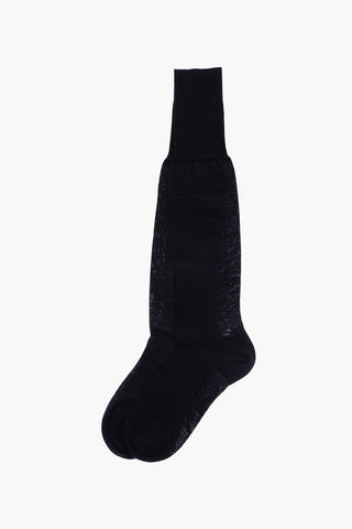 Solid Color Virgin Wool Blend Long Socks
