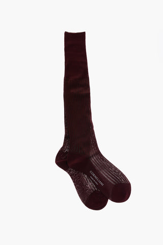 Two-Tone Ribbed Long Socks