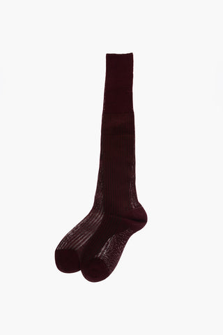 Two-Tone Ribbed Long Socks