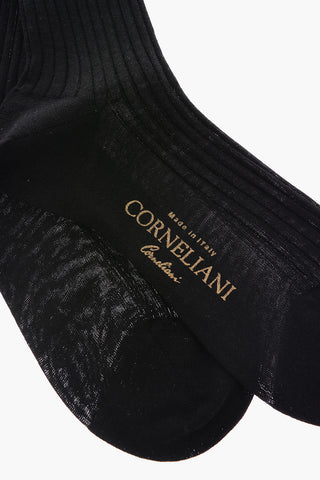 Ribbed Virgin Wool Blend Long Socks