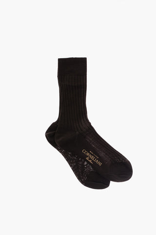 Ribbed Virgin Wool Blend Long Socks