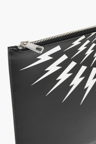 Printed Leather FAIR-ISLE THUNDERBOLT Clutch