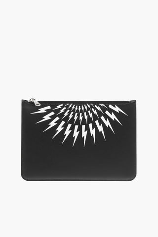 Printed Leather FAIR-ISLE THUNDERBOLT Pochette