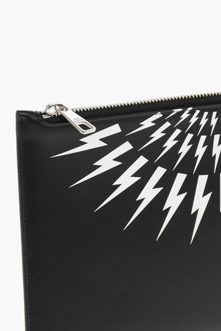 Printed Leather FAIR-ISLE THUNDERBOLT Pochette