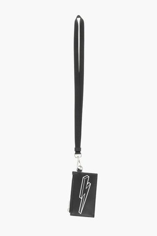 Zipped 3D BOLT Printed Leather Card Holder