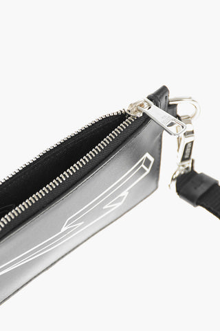 Zipped 3D BOLT Printed Leather Card Holder