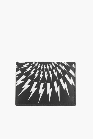 Printed Leather FAIR-ISLE THUNDERBOLT Card Holder
