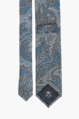 Paisley Patterned Silk Satin Tie