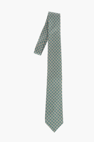 Geometric Patterned Silk Tie