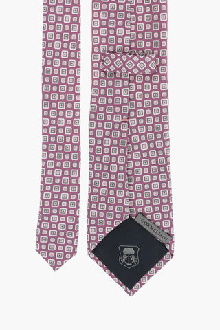 Geometric Patterned Silk Tie