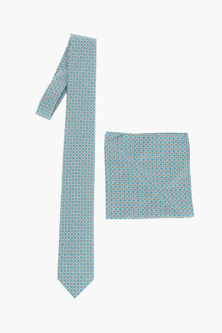 Polka Dot Silk Tie with Handkerchief