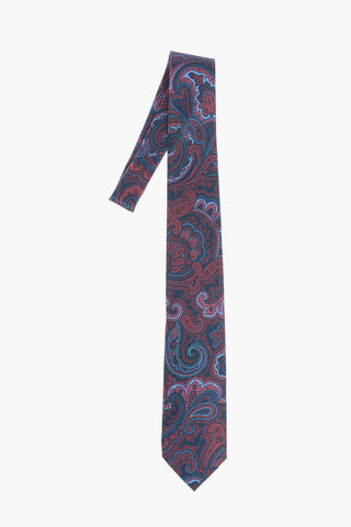 Paisley Patterned Silk Satin Tie