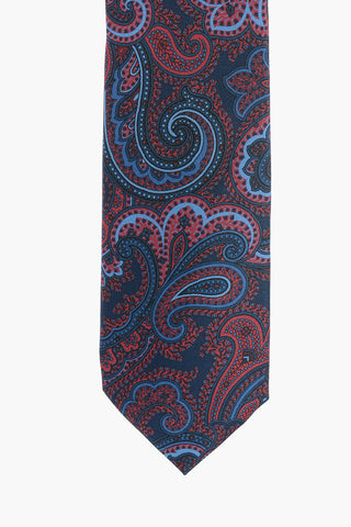 Paisley Patterned Silk Satin Tie