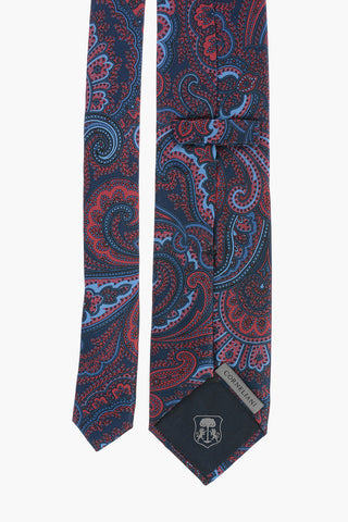 Paisley Patterned Silk Satin Tie