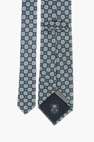 Azulejos Motif Silk Tie
