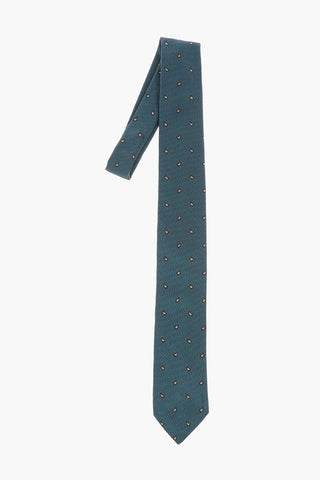 Paisley Patterned Flax and Silk Tie