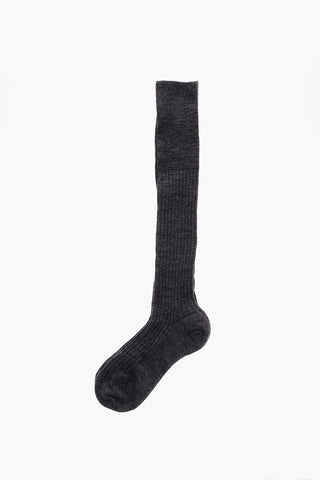 Solid Color Ribbed Socks with Printed Logo