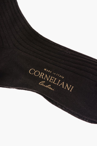 Ribbed Virgin Wool Blend Long Socks