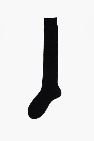 Solid Color Crochet Long Socks